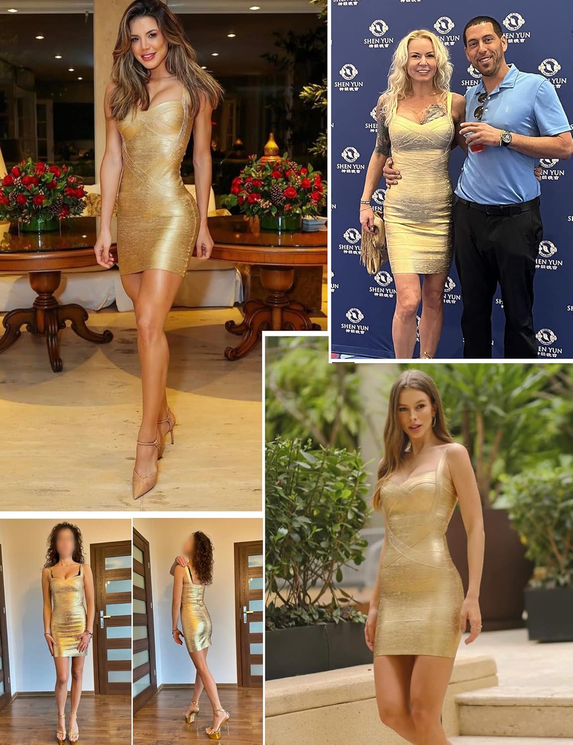 meilun women's celebrity bandage bodycon dress in [color] with adjustable straps, front view — view 2