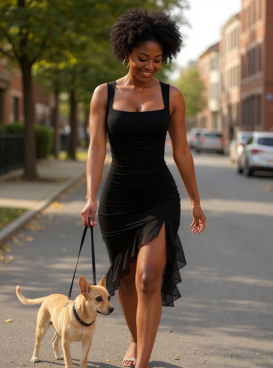 BORIFLORS women's {color} ruched bodycon midi dress with square neckline, sleeveless design, and ruffle hem — view 4