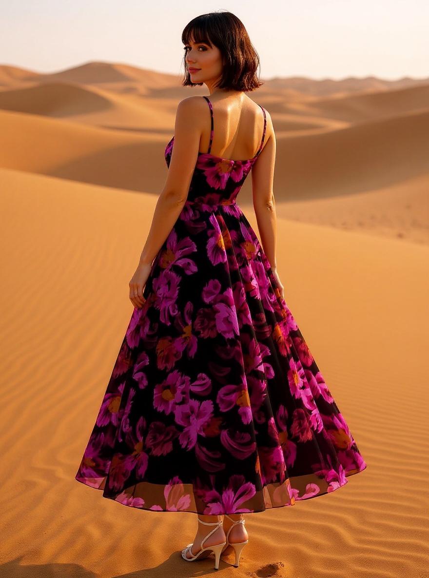 BTFBM women's floral printed maxi dress with spaghetti straps in [color], boho style — view 2