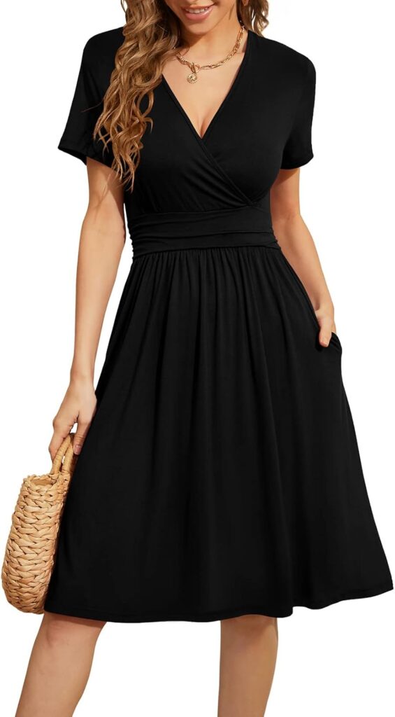 Floral V-Neck Casual Dress with Pockets for Summer Party