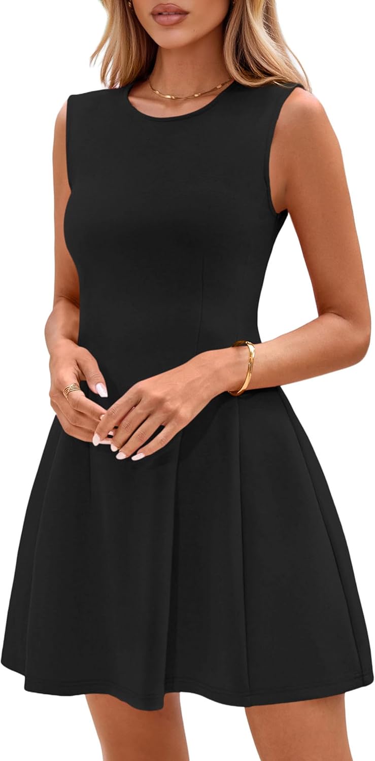 PRETTYGARDEN {color} elegant A-line summer dress, classic work style — view 4