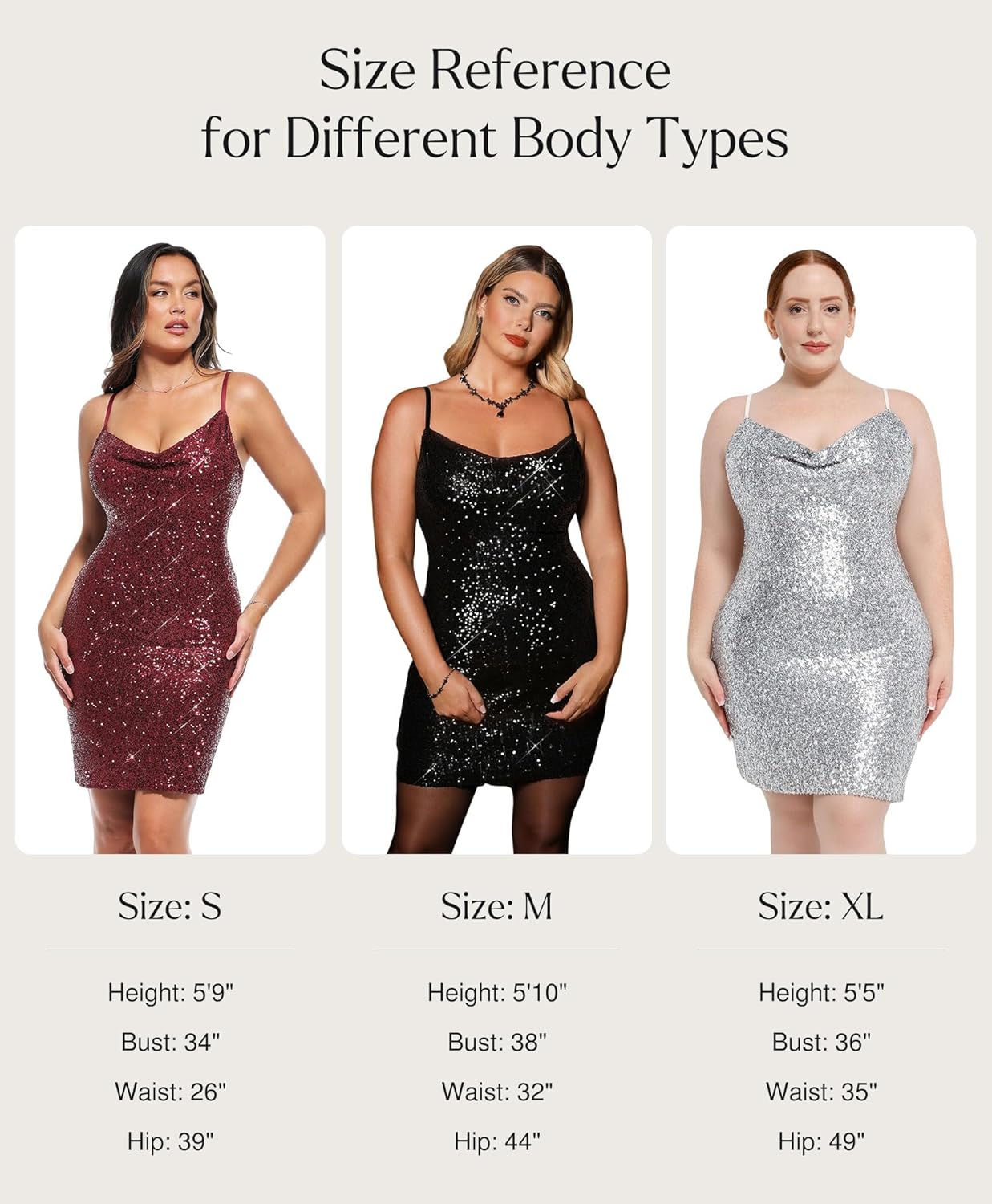 Popilush sequin mini dress in [color] featuring cowl neck bodycon silhouette and slimming shapewear for cocktail parties — view 3