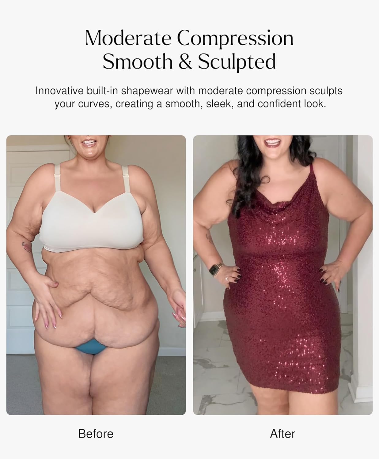 Popilush sequin mini dress in [color] featuring cowl neck bodycon silhouette and slimming shapewear for cocktail parties — view 4