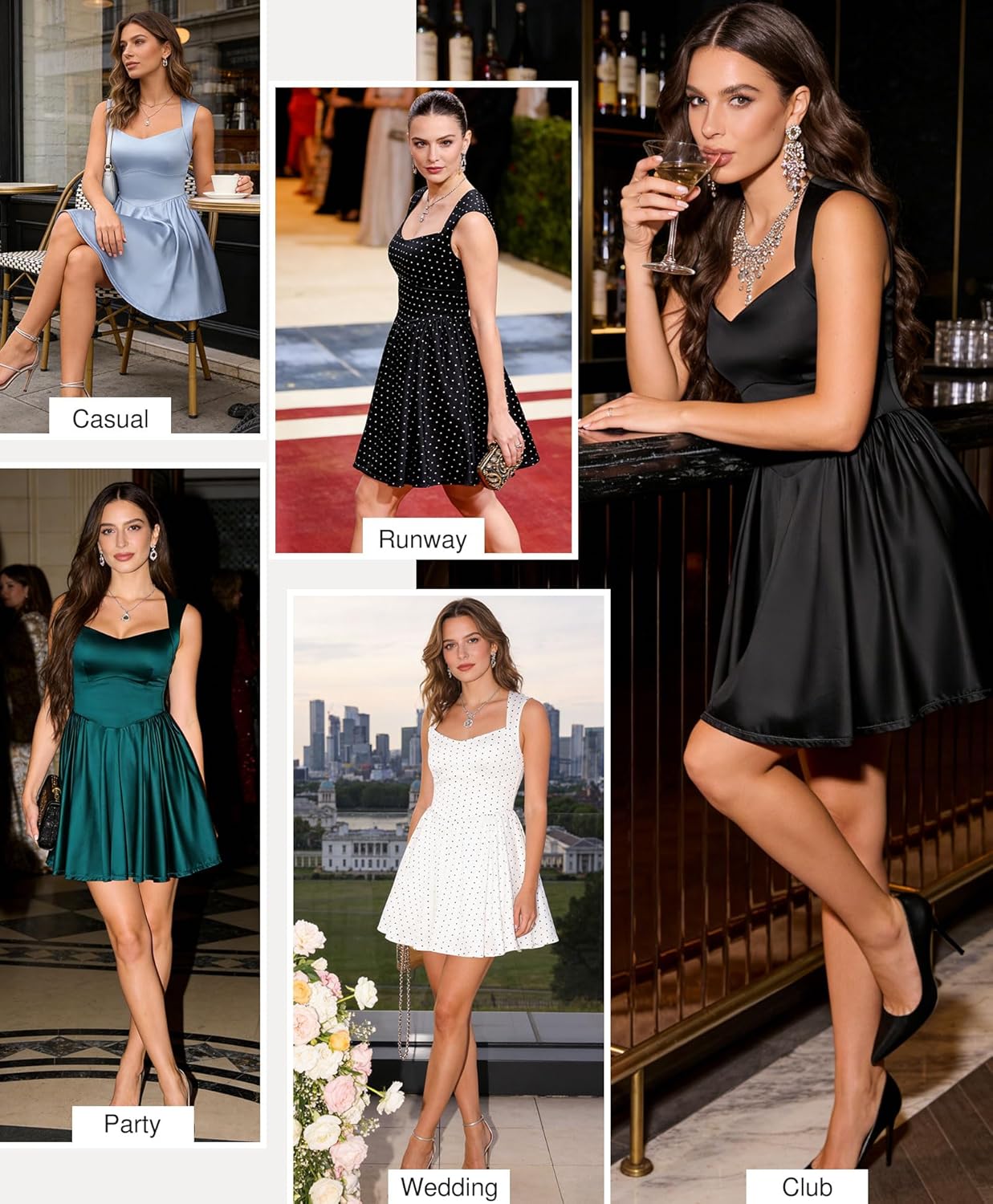 Popilush {color} A-line graduation dress with sweetheart neckline, elegant mini length for party — view 2