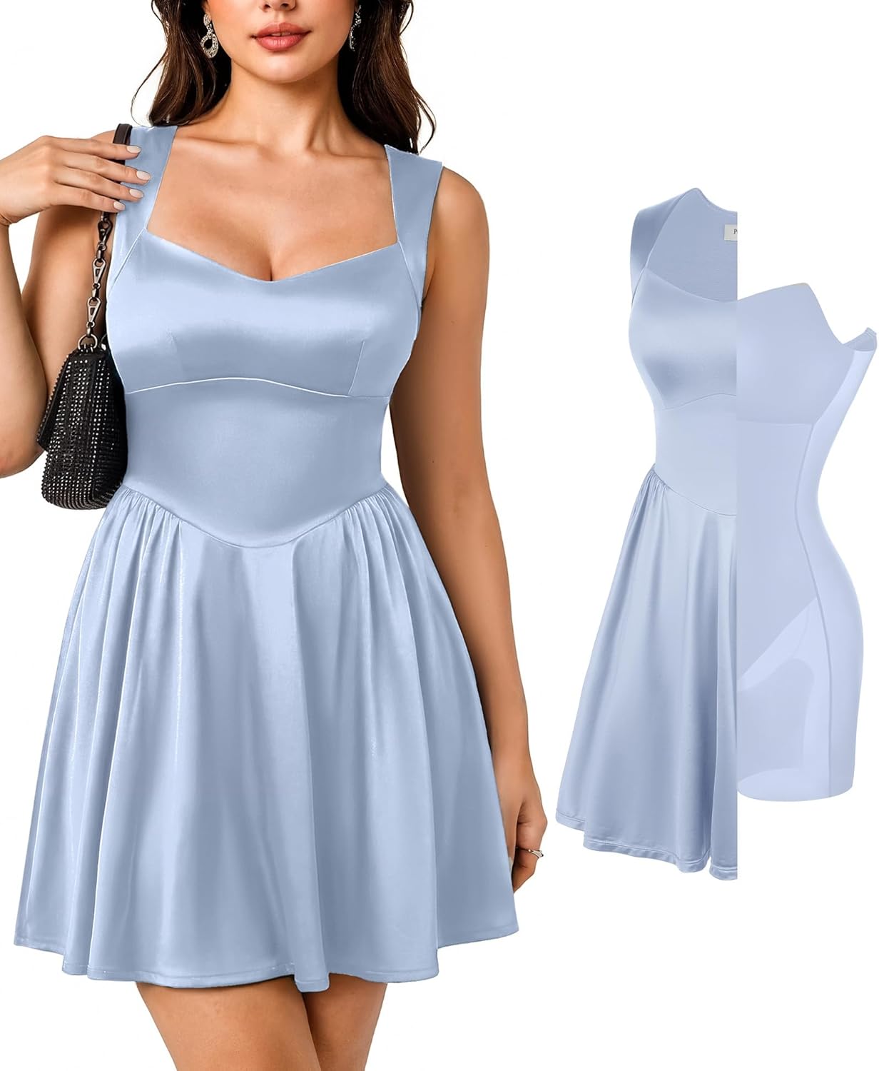 Popilush {color} A-line graduation dress with sweetheart neckline, elegant mini length for party — view 4