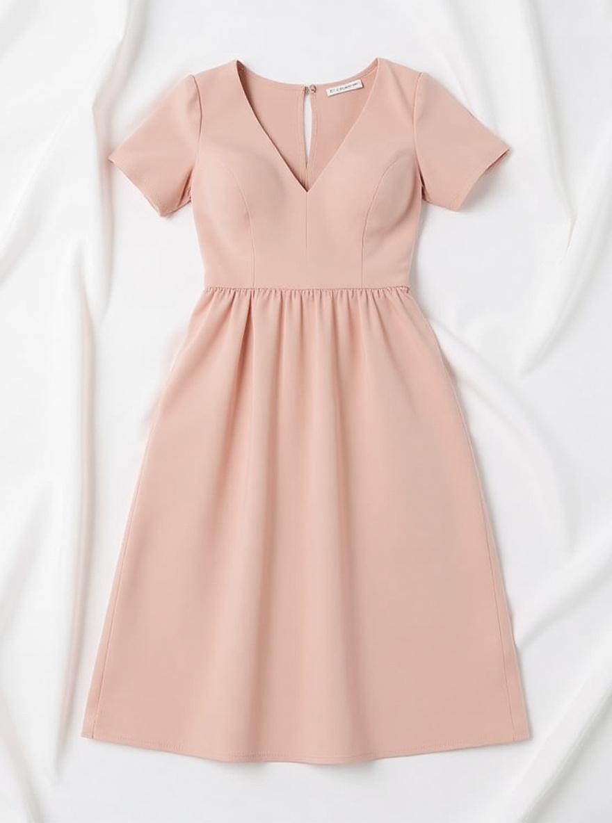Dress the Population Lyla plunging sleeveless fitted midi sheath dress in [color] for date night — view 7a
