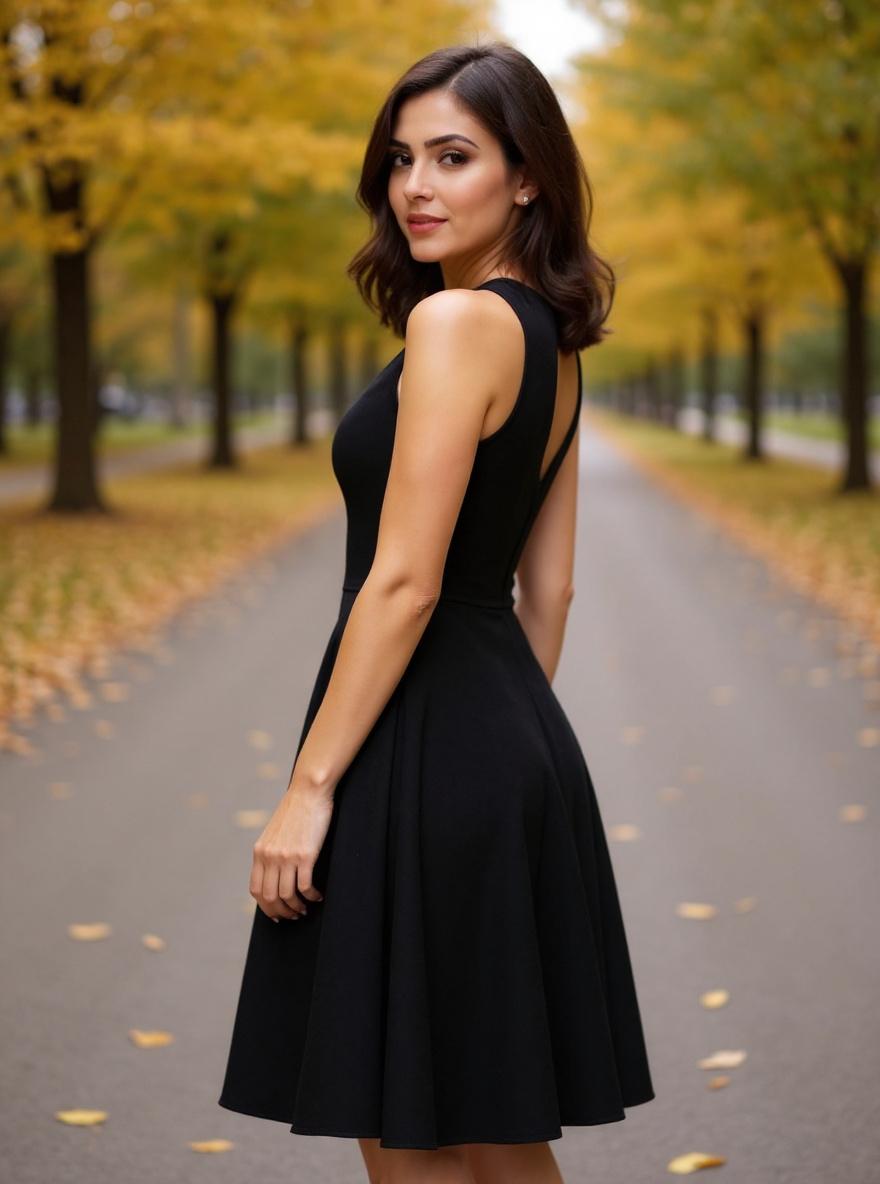 Women's sleeveless fit and flare midi dress in [color] for [wedding/date night/casual wear] — view 3b