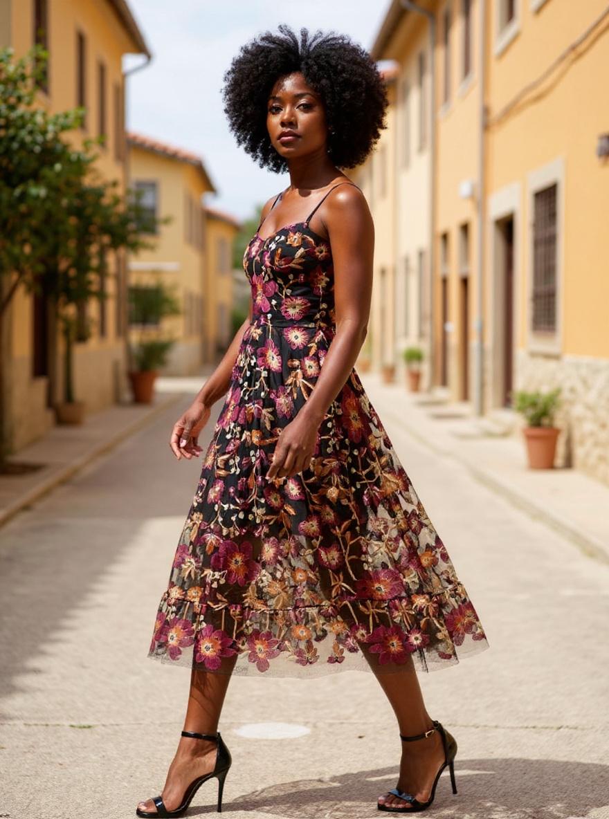Dress the Population Uma casual dress in [color] worn for [occasion], classic silhouette detail — view 5b