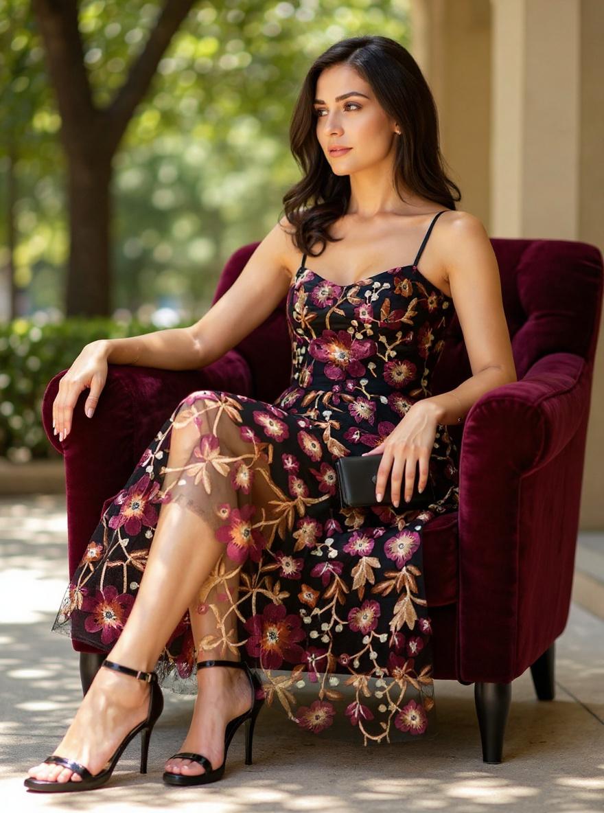 Dress the Population Uma casual dress in [color] worn for [occasion], classic silhouette detail — view 4