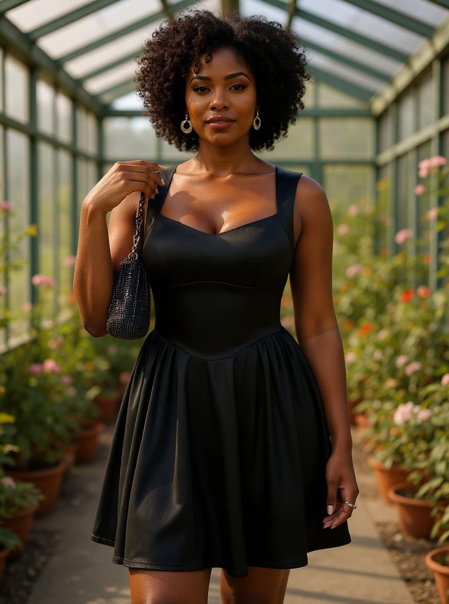 Popilush A-line graduation dress in [color] with sweetheart neckline, shown on woman at [cocktail party/graduation event] — editorial hero