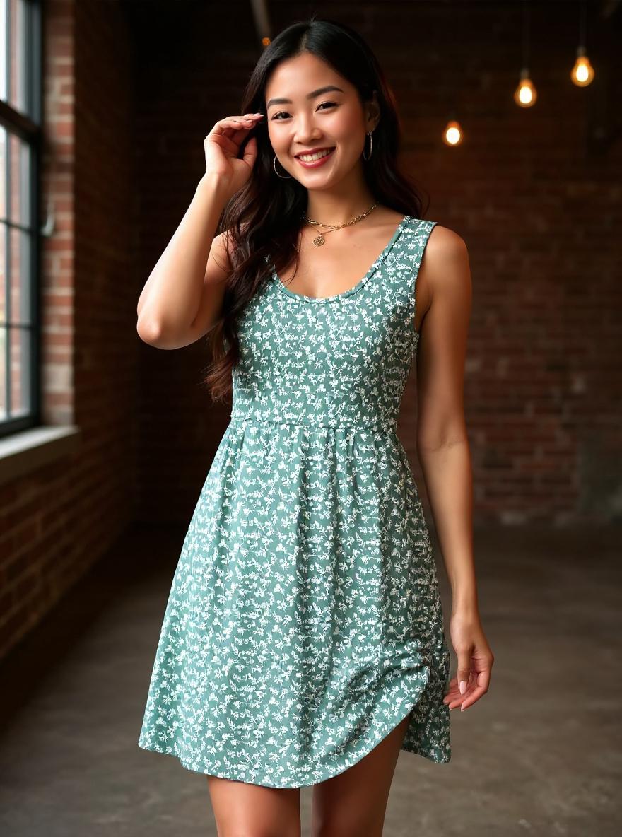 Women's A-line sleeveless sundress in [color] with pockets, ideal for casual summer wear and beach outings — view 3b