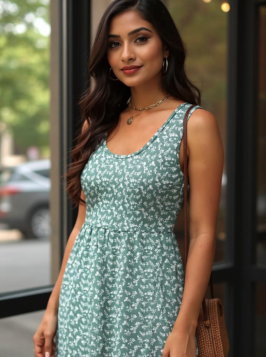 Women's A-line sleeveless sundress in [color] with pockets, ideal for casual summer wear and beach outings — view 7b