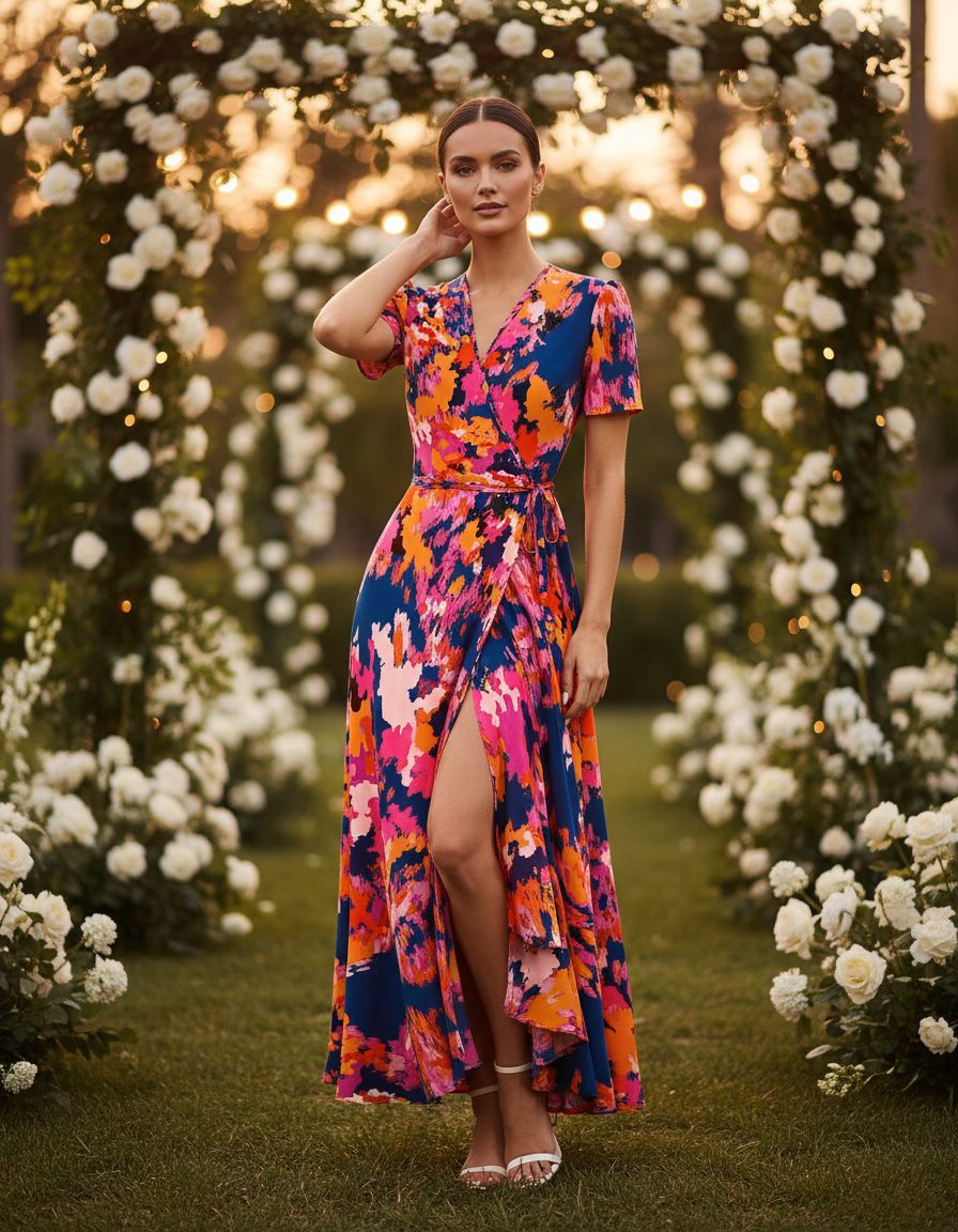 PRETTYGARDEN women's boho floral wrap V-neck maxi dress — editorial hero