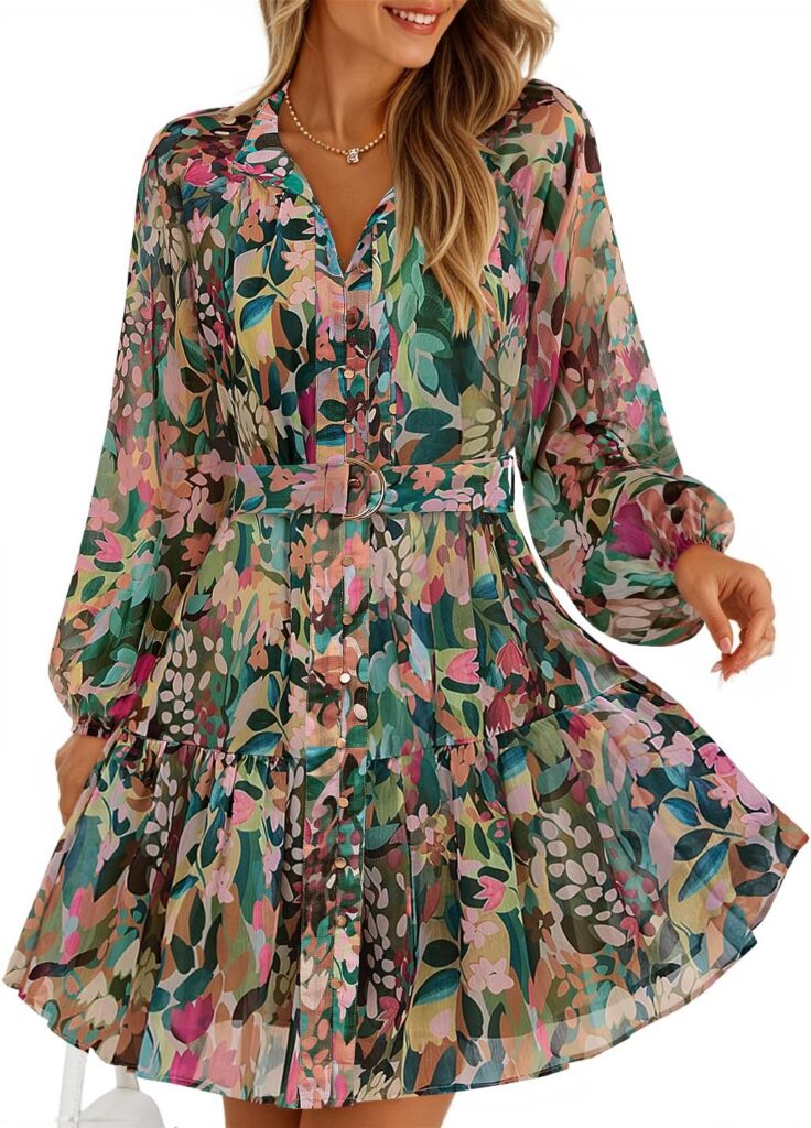 ZESICA Floral Long-Sleeve Chiffon Mini Dress Review: A Cocktail & Party Pick