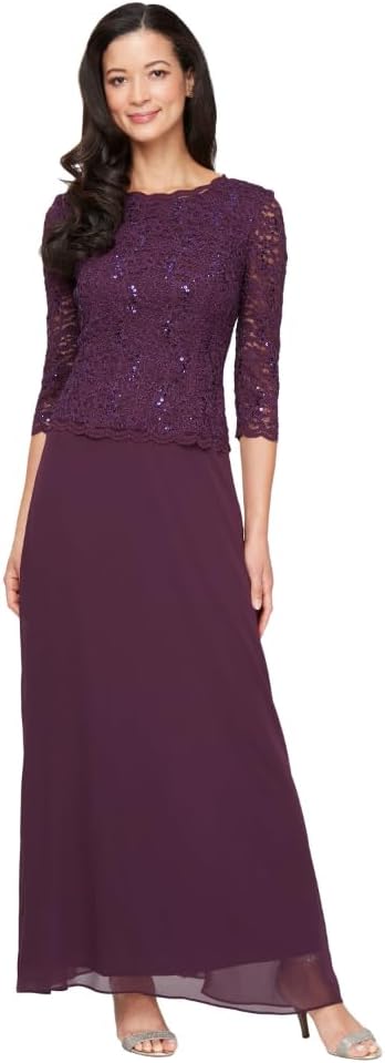 Gray mock wrap dress with illusion 3/4 sleeves and structured bodice, styled for wedding guest and cocktail occasions — view 4