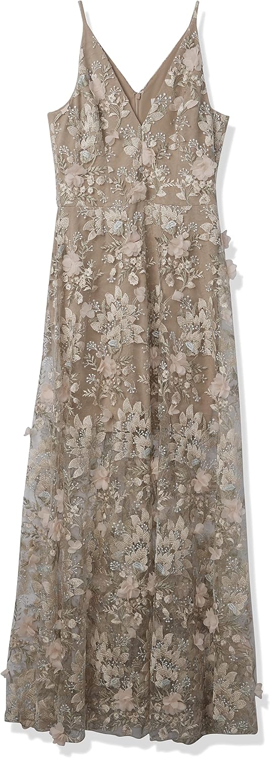 Sleeveless plunge neckline fit and flare maxi dress in [color] for date night and wedding guest occasions — view 4