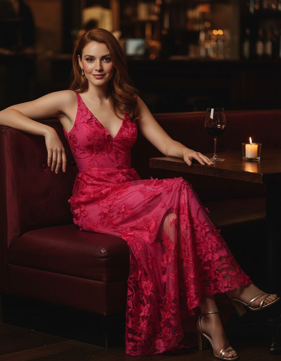 Sleeveless plunge neckline fit and flare maxi dress in [color] for date night and wedding guest occasions — view 4