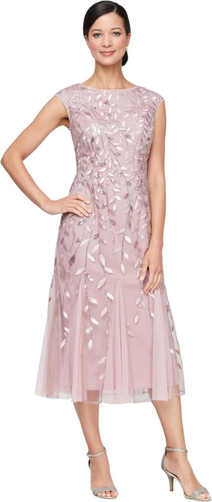 Embroidered Cocktail Dress for Wedding Guest 2025