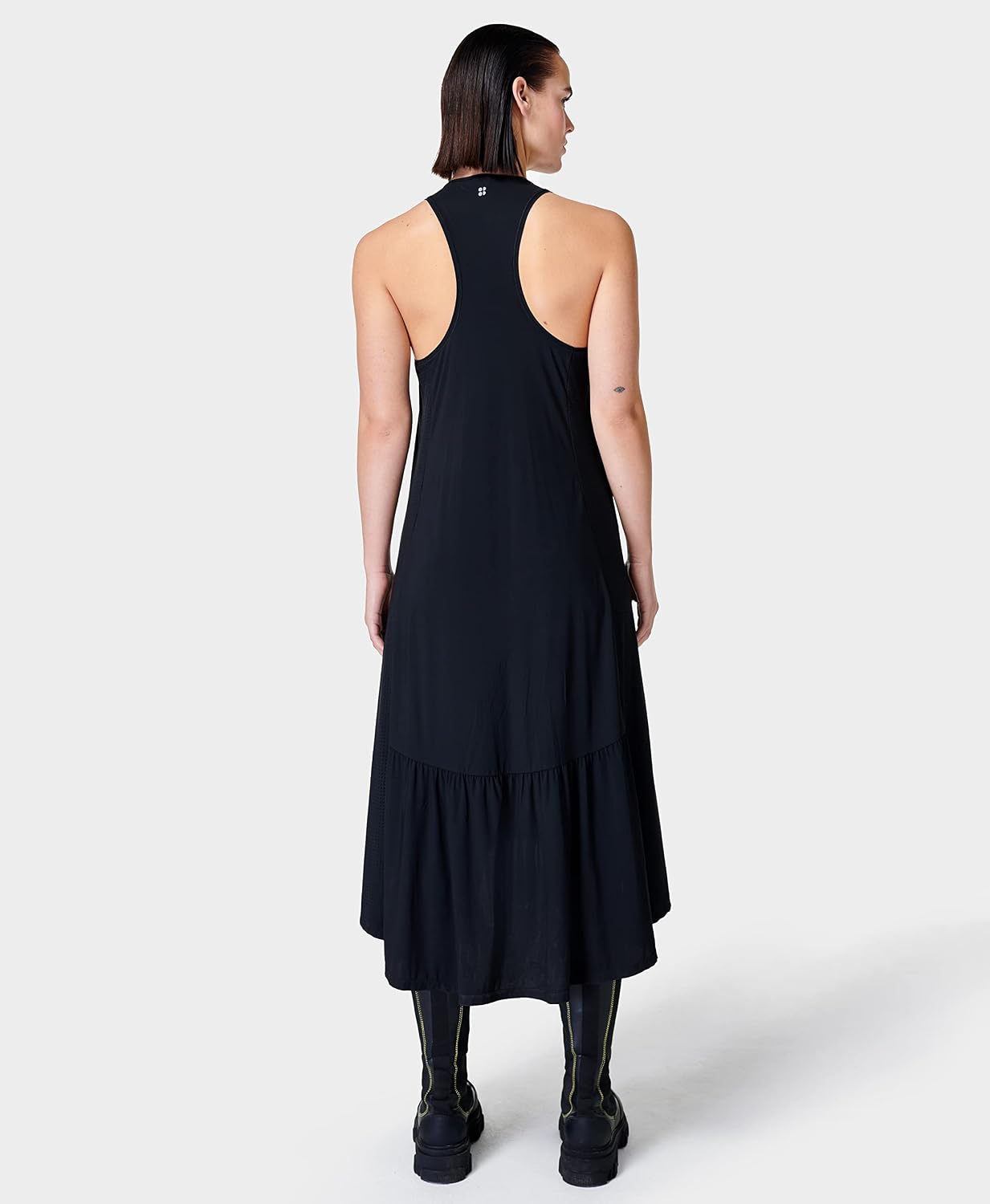 Minimalist athletic midi dress in [color] styled for casual athleisure wear — view 2