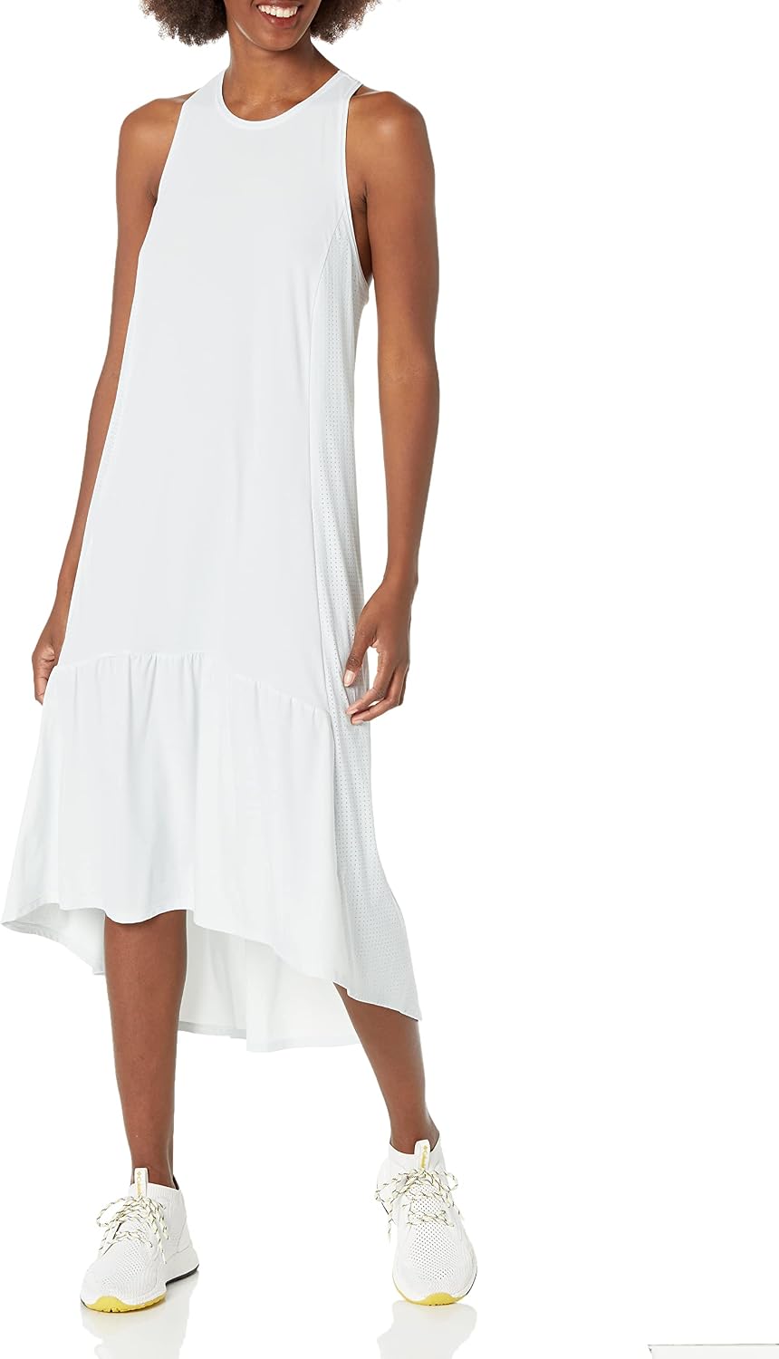 Minimalist athletic midi dress in [color] styled for casual athleisure wear — view 4
