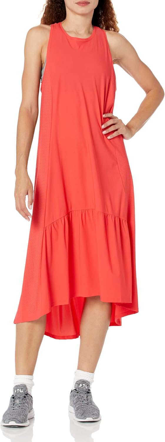 Minimalist athletic midi dress in [color] styled for casual athleisure wear — view 2