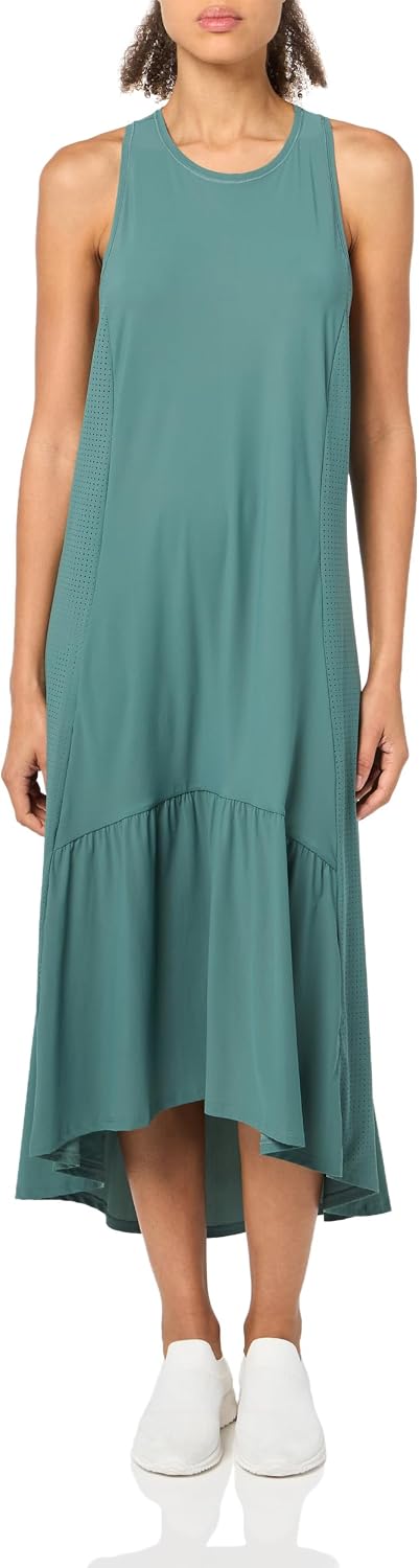 Minimalist athletic midi dress in [color] styled for casual athleisure wear — view 4