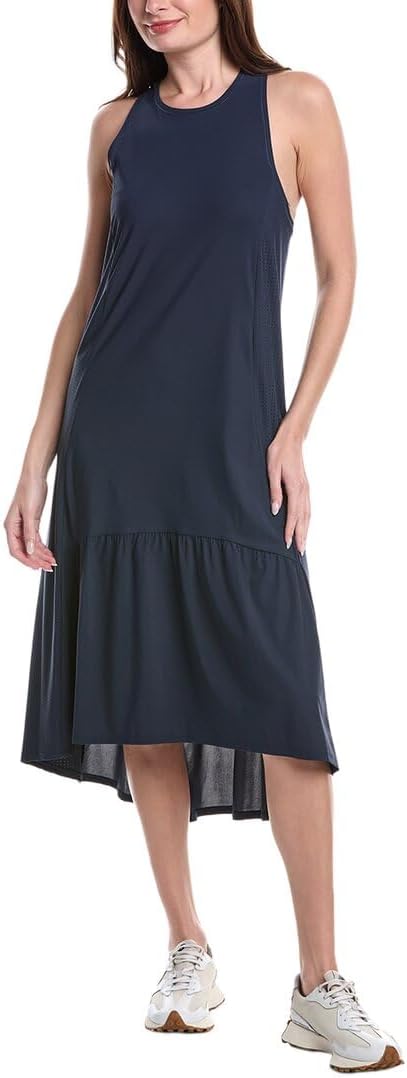 Minimalist athletic midi dress in [color] styled for casual athleisure wear — view 5