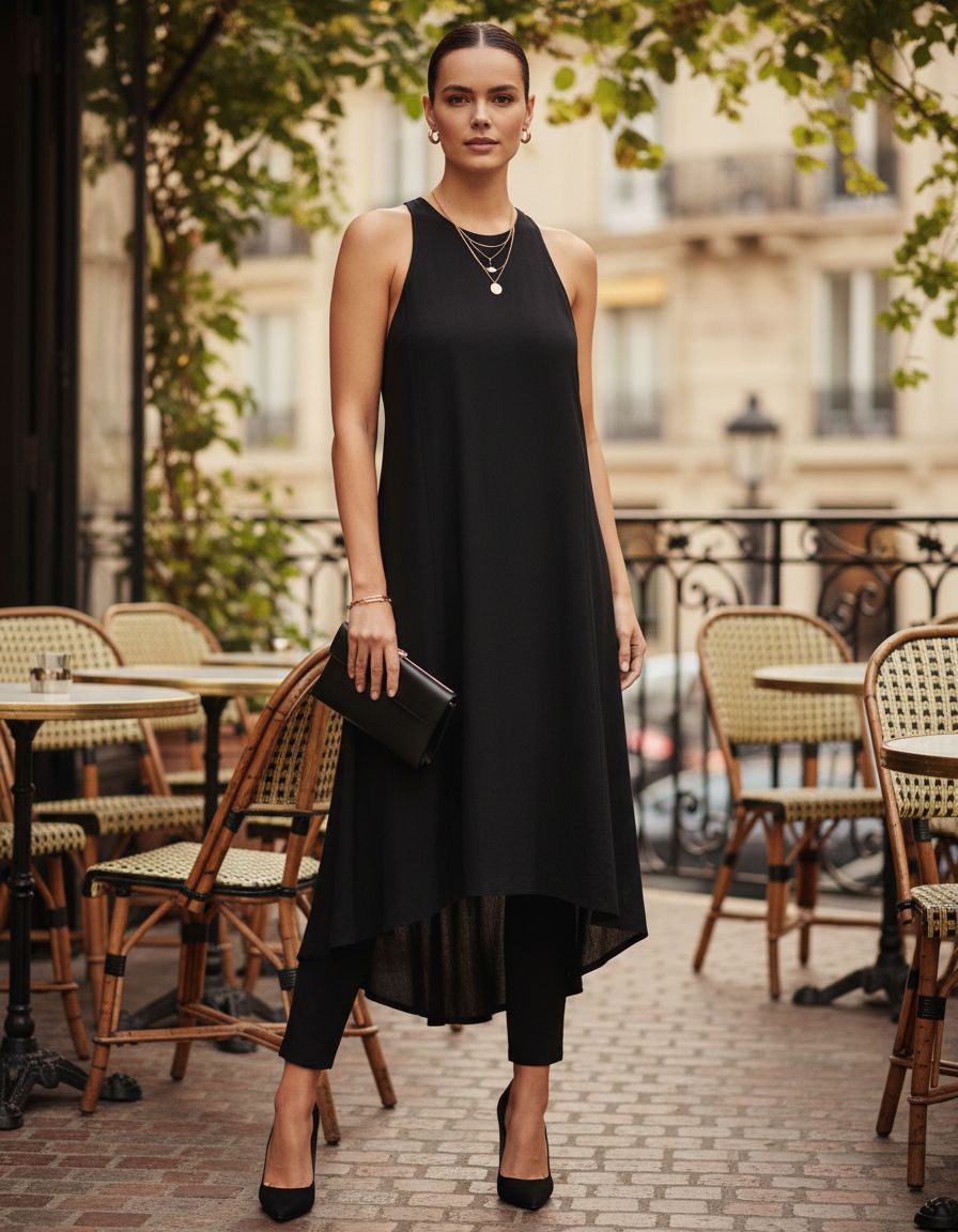 Minimalist athletic midi dress in [color] styled for casual athleisure wear — view 5a