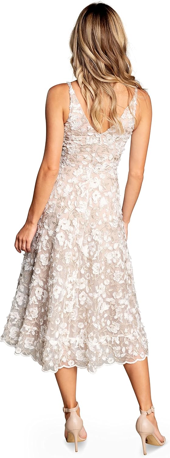 Sleeveless plunge neckline fit and flare midi dress in [color], styled for [date night/casual/party occasion] — view 2