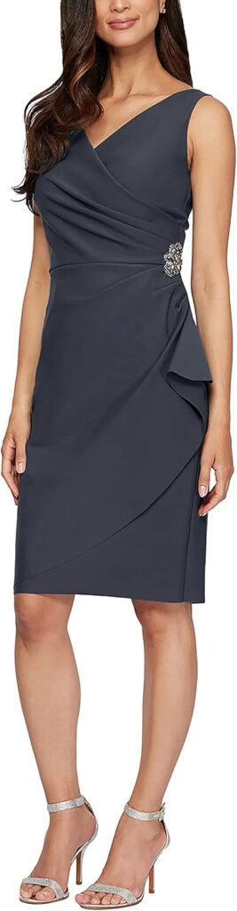 Elegant Ruched Short Dress for Date Night & Weddings