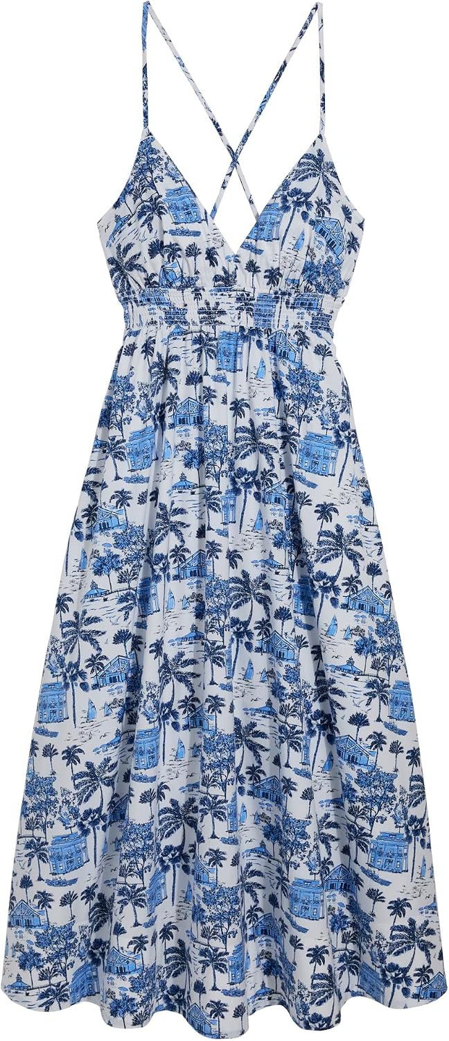 Preppy maxi dress in [color] showcasing classic design, styled for beach vacation and casual wear — view 1