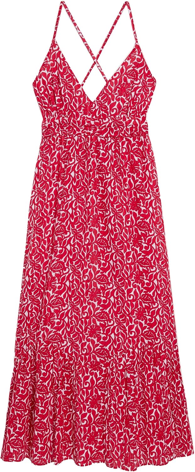 Preppy maxi dress in [color] showcasing classic design, styled for beach vacation and casual wear — view 5