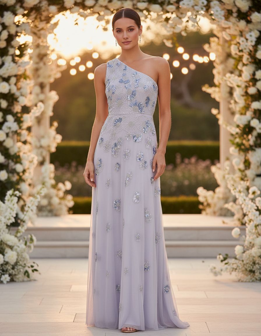 Beaded mesh long dress in {color} for wedding guest and formal occasions — editorial hero