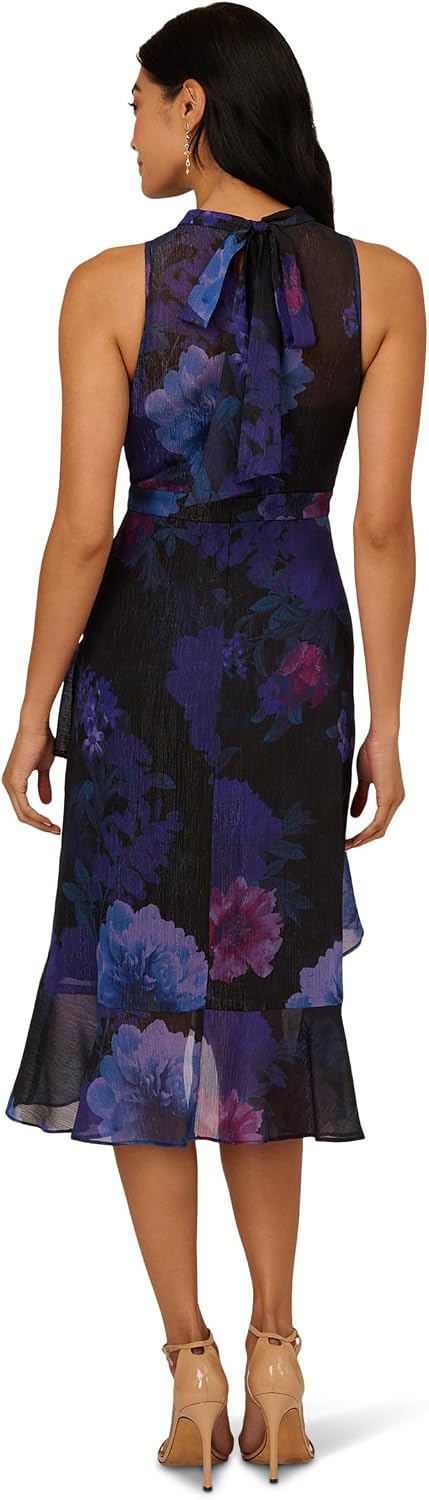Elegant halter glitter midi dress in [color] for date night and cocktail events — view 2